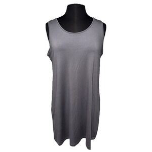 Comfy USA Long‎ Tunic Tank Women's Size XL Gray Stretch Sleeveless Layering